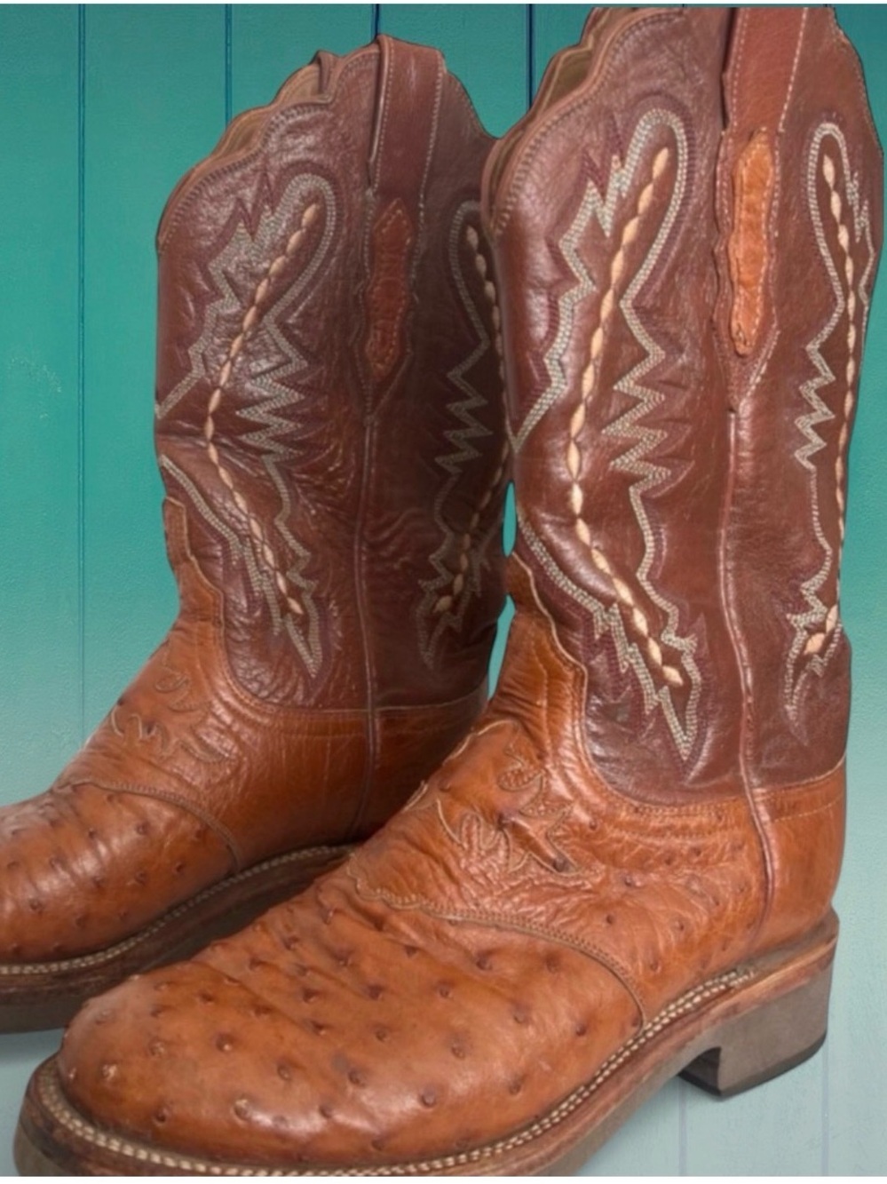 Lucchese Full Ostrich Quill Leather Women’s Boots Size 7B GUC! - Picture 2 of 15